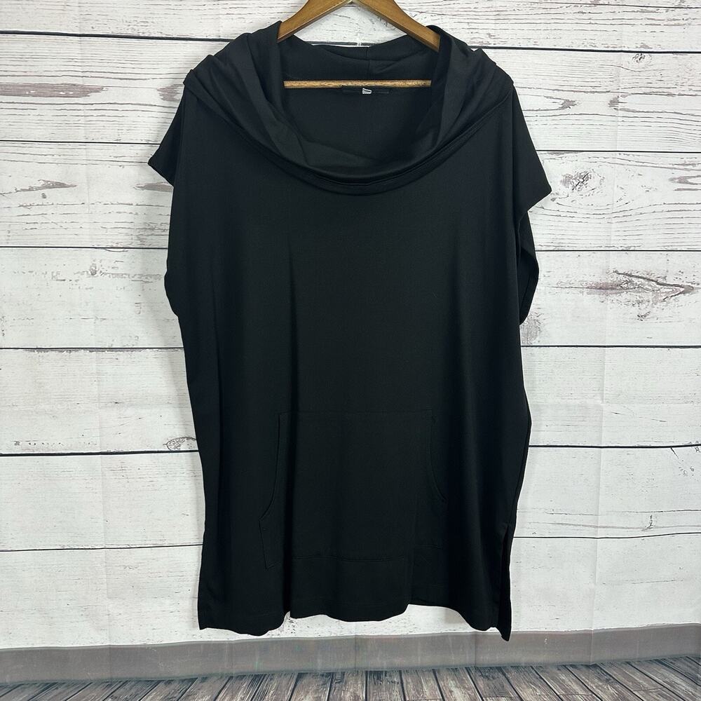Bryn Walker Top Shirt Womens Small‎ Black Oversized Minimalist Lagenlook Casual